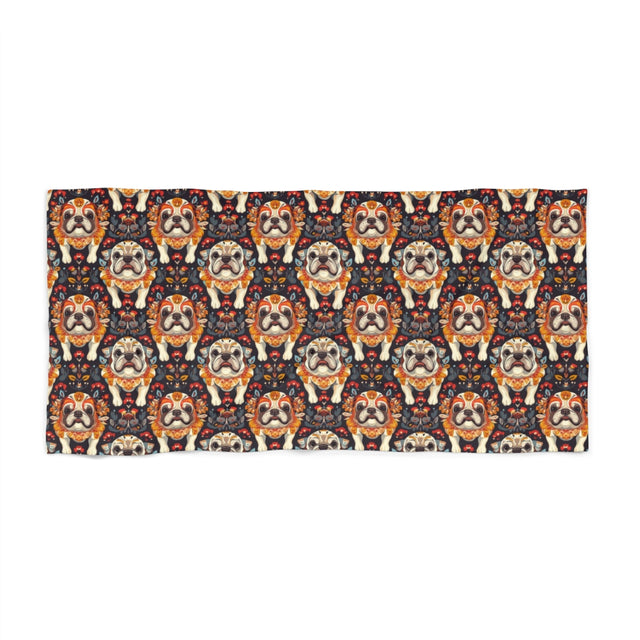 Folk Tale Bulldogs Beach Towel