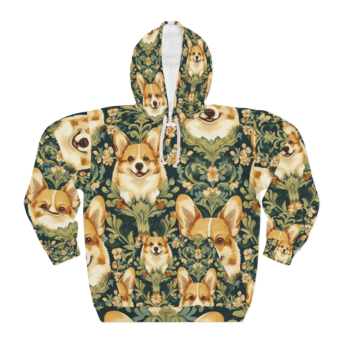 Forest Baroque Corgis Hoodie