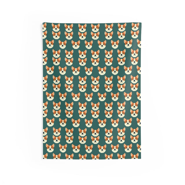 Forest Friends Corgi Club Wall Tapestry