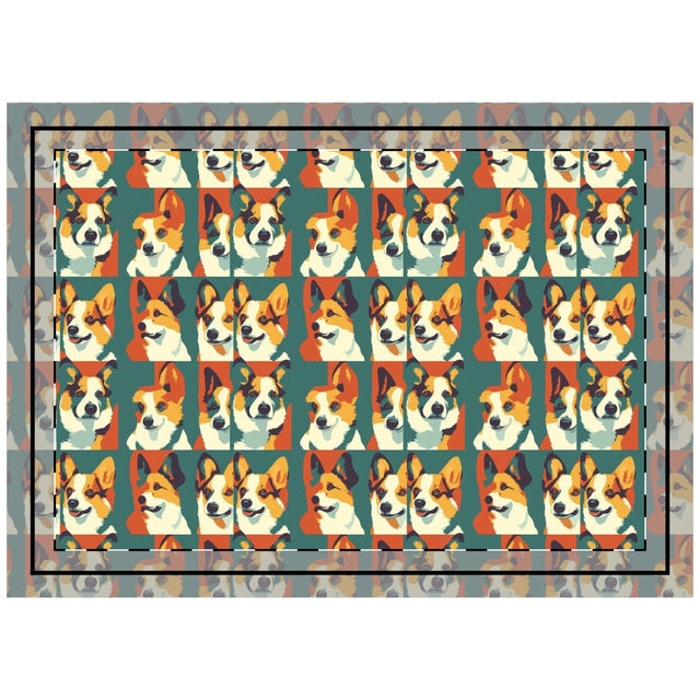 Forest Retro Corgis Throw Pillow