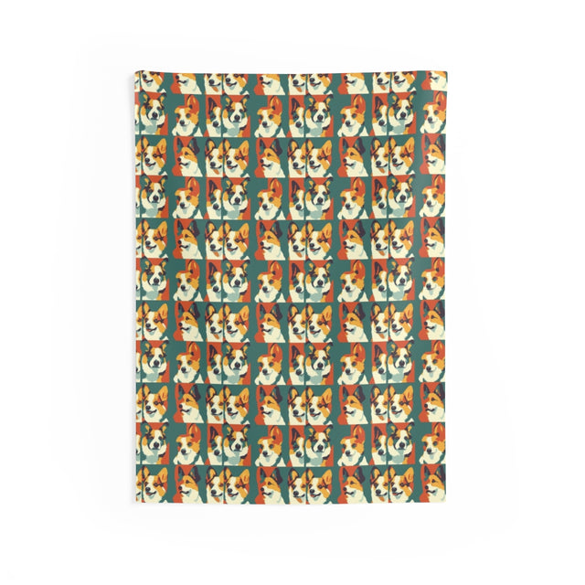 Forest Retro Corgis Wall Tapestry