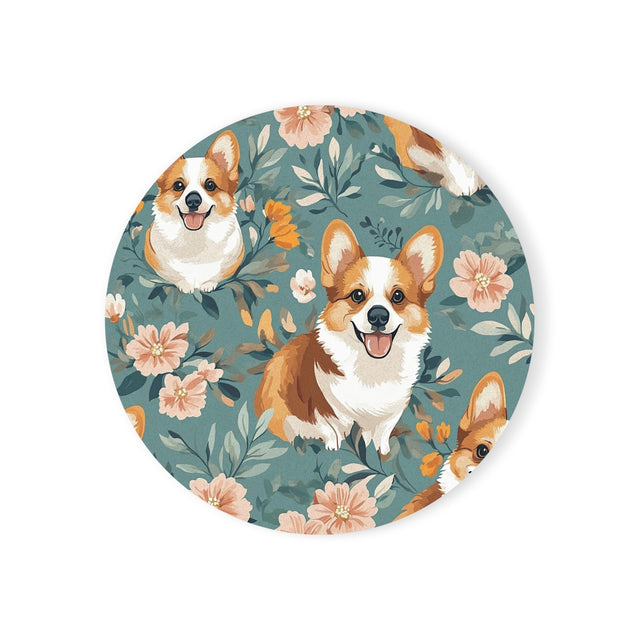 Garden Party Corgis Coasters