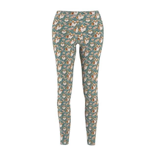 Garden Party Corgis Leggings
