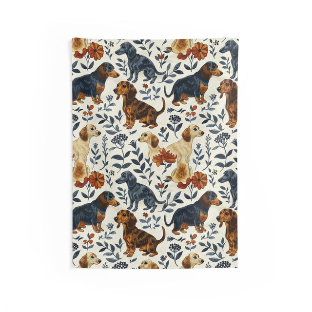 Garden Stroll Dachshunds Wall Tapestry
