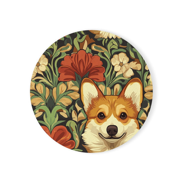 Garden Tapestry Corgis Coasters