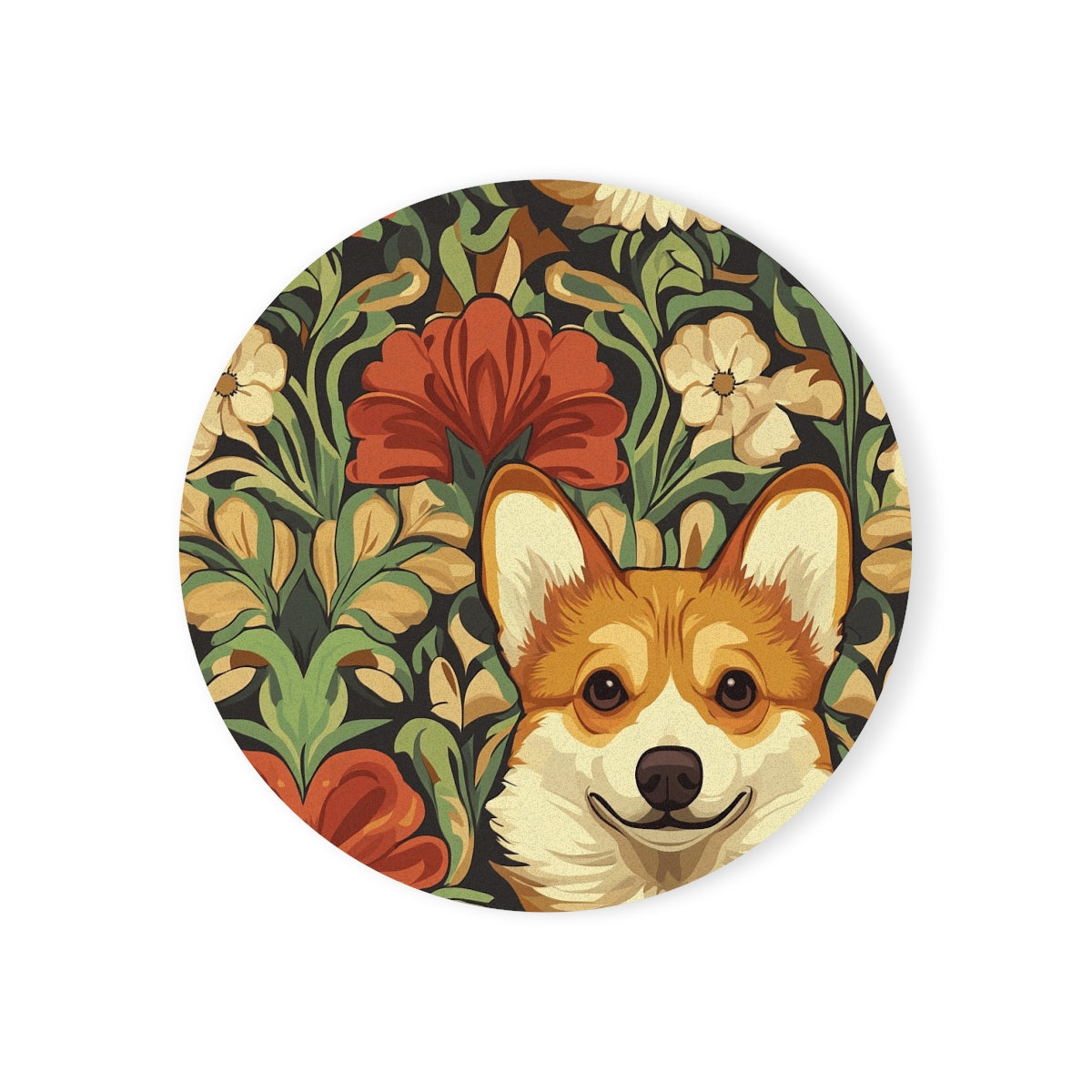 Garden Tapestry Corgis Coasters