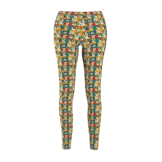 Geometric Corgi Mosaic Leggings