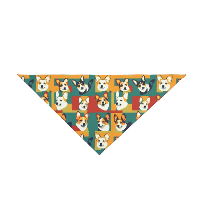 Geometric Corgi Mosaic Pet Bandana
