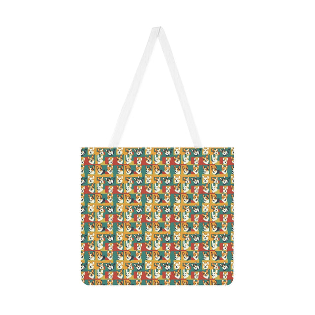 Geometric Corgi Mosaic Tote Bag