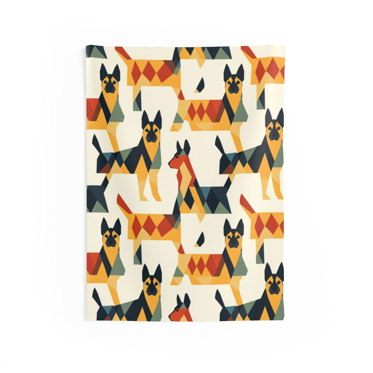 Geometric Shepherd Mosaic Wall Tapestry