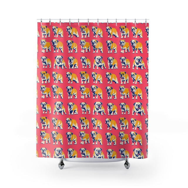 Gilded Bulldog Brigade Shower Curtain