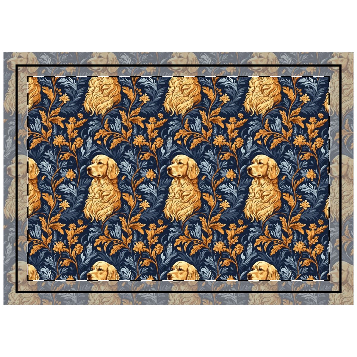 Gilded Garden Retrievers Throw Pillow
