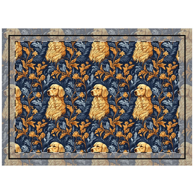 Gilded Garden Retrievers Throw Pillow