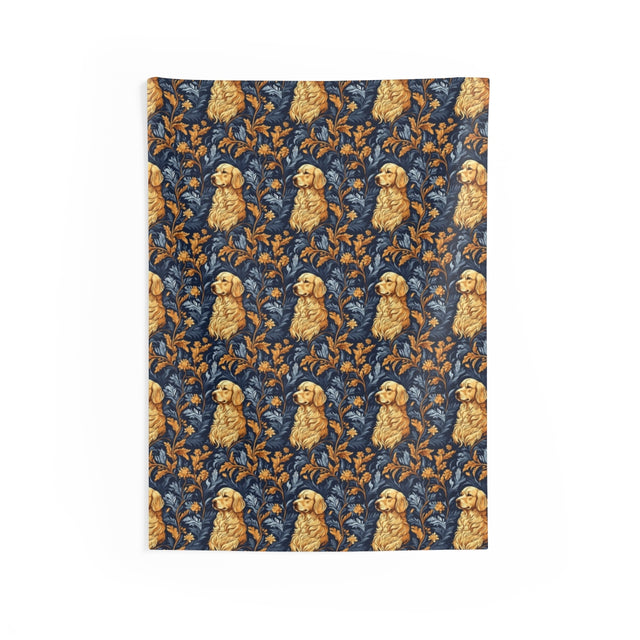 Gilded Garden Retrievers Wall Tapestry