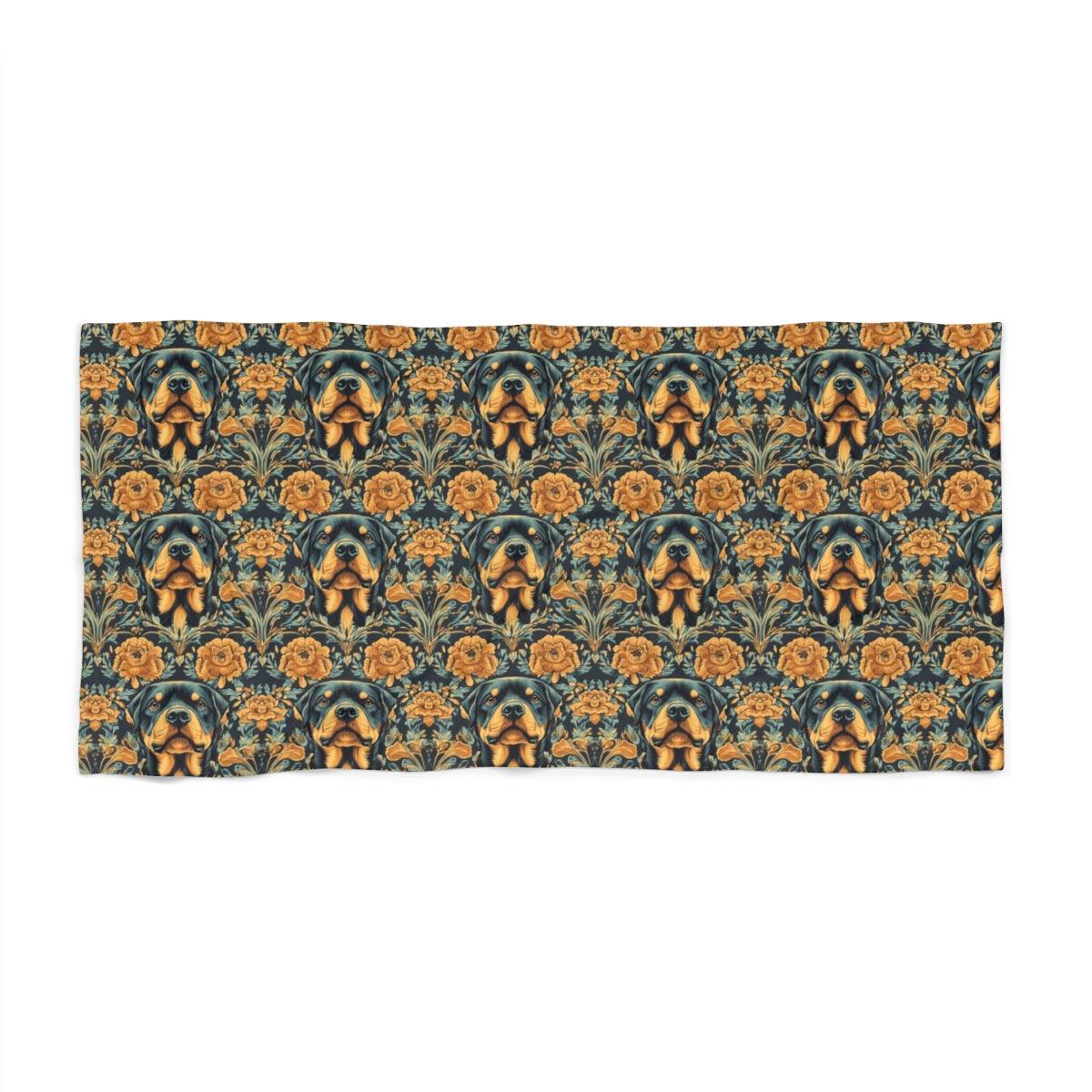 Gilded Garden Rottweiler Beach Towel