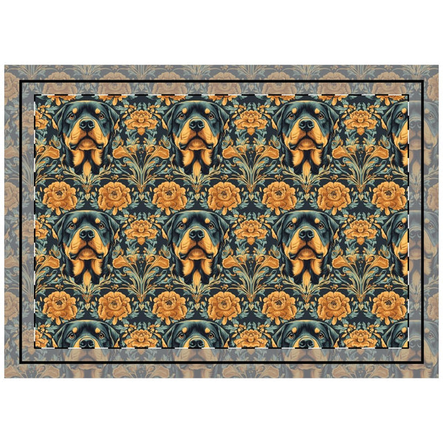 Gilded Garden Rottweiler Throw Pillow