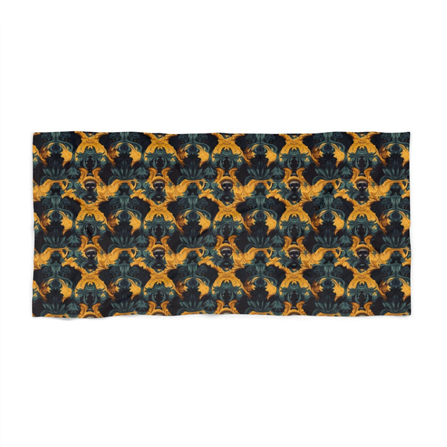 Gilded Midnight Reverie Beach Towel