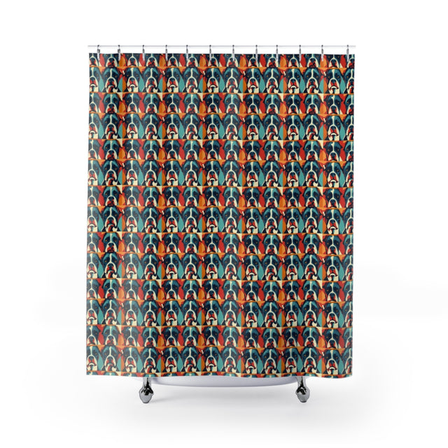 Gilded Teal Boxer Brigade Shower Curtain