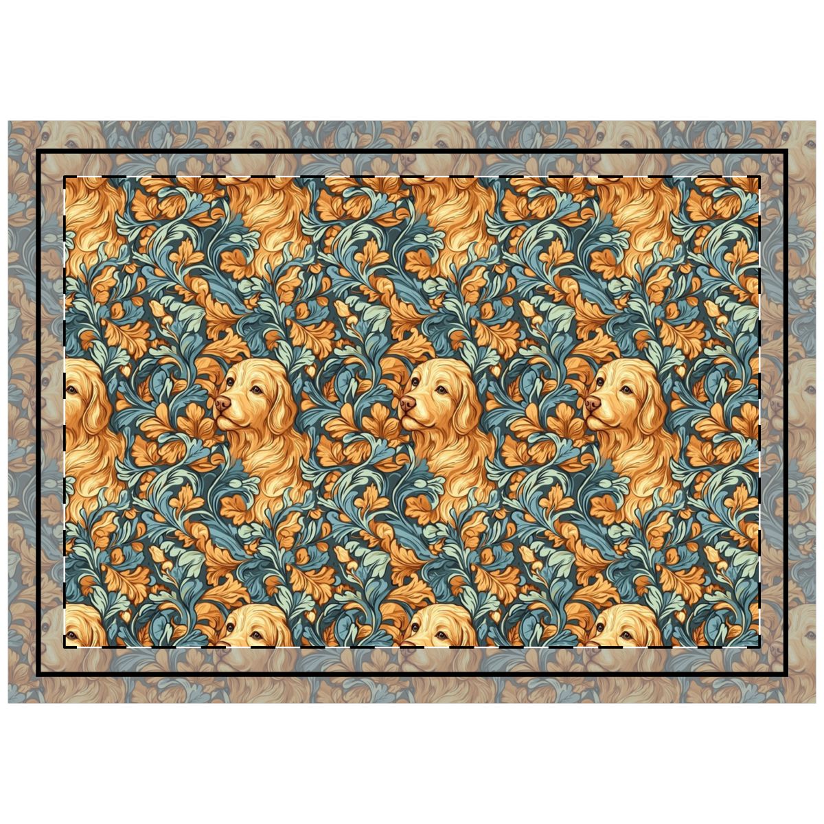Golden Autumn Tapestry Throw Pillow