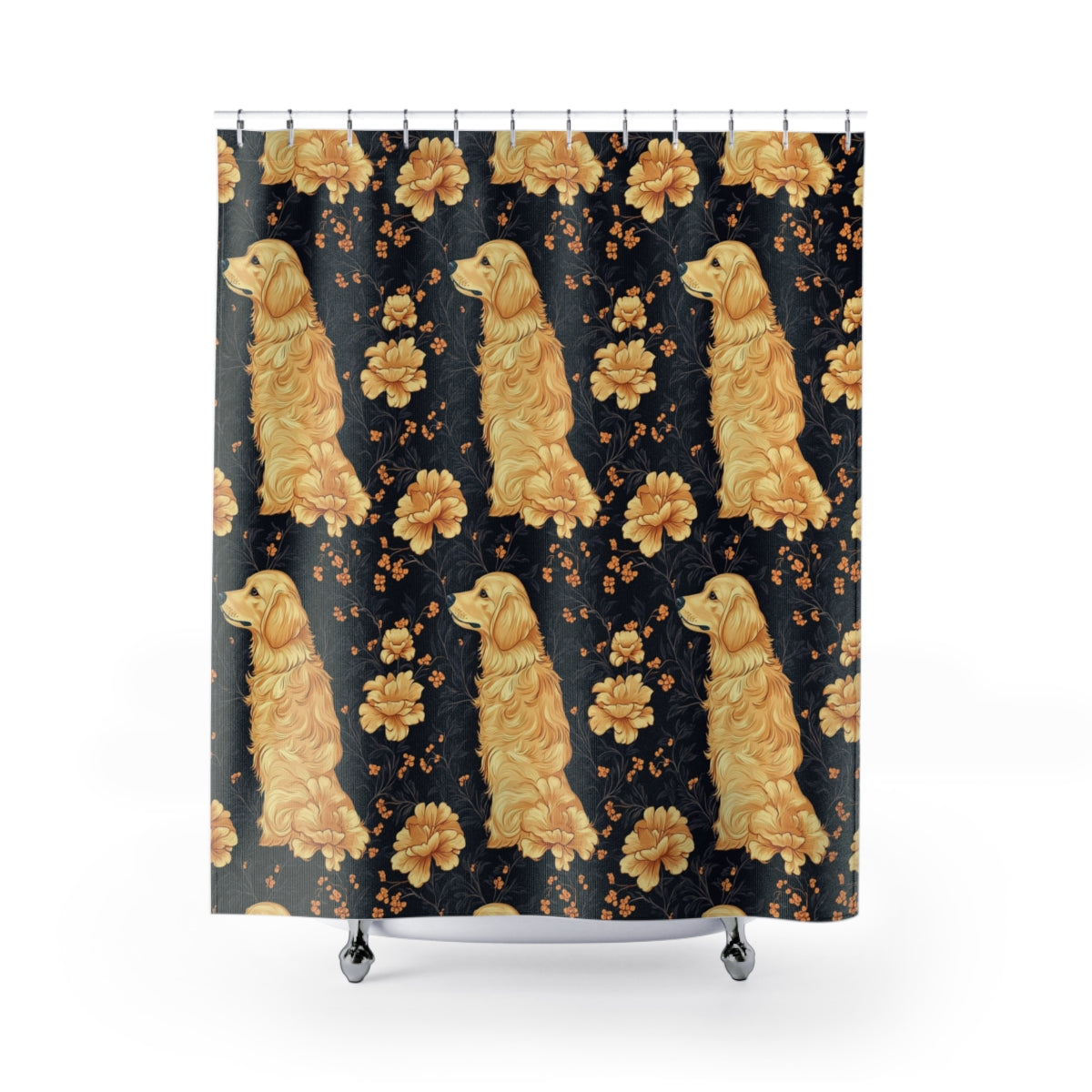 Golden Bloom Reverie Shower Curtain