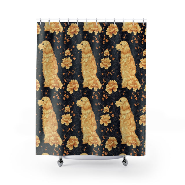 Golden Bloom Reverie Shower Curtain