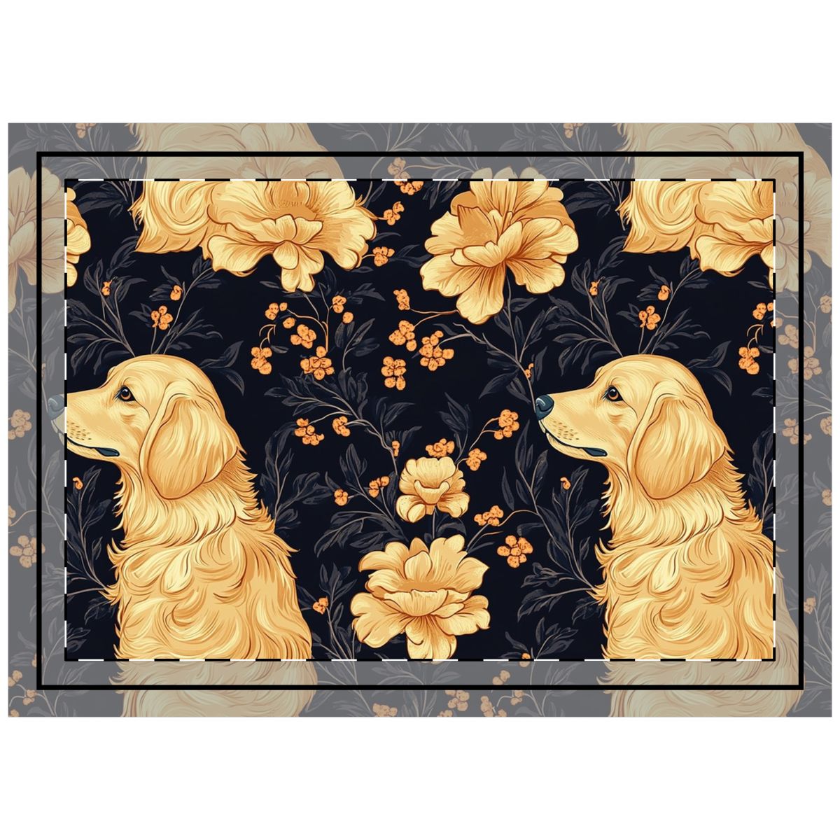 Golden Bloom Reverie Throw Pillow
