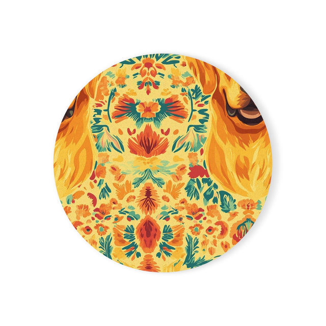 Golden Folklore Blooms Coasters