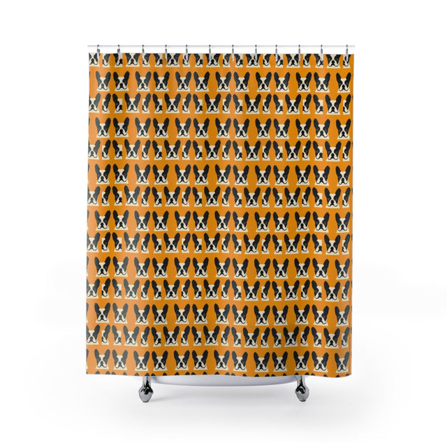 Golden Hour Frenchies Shower Curtain