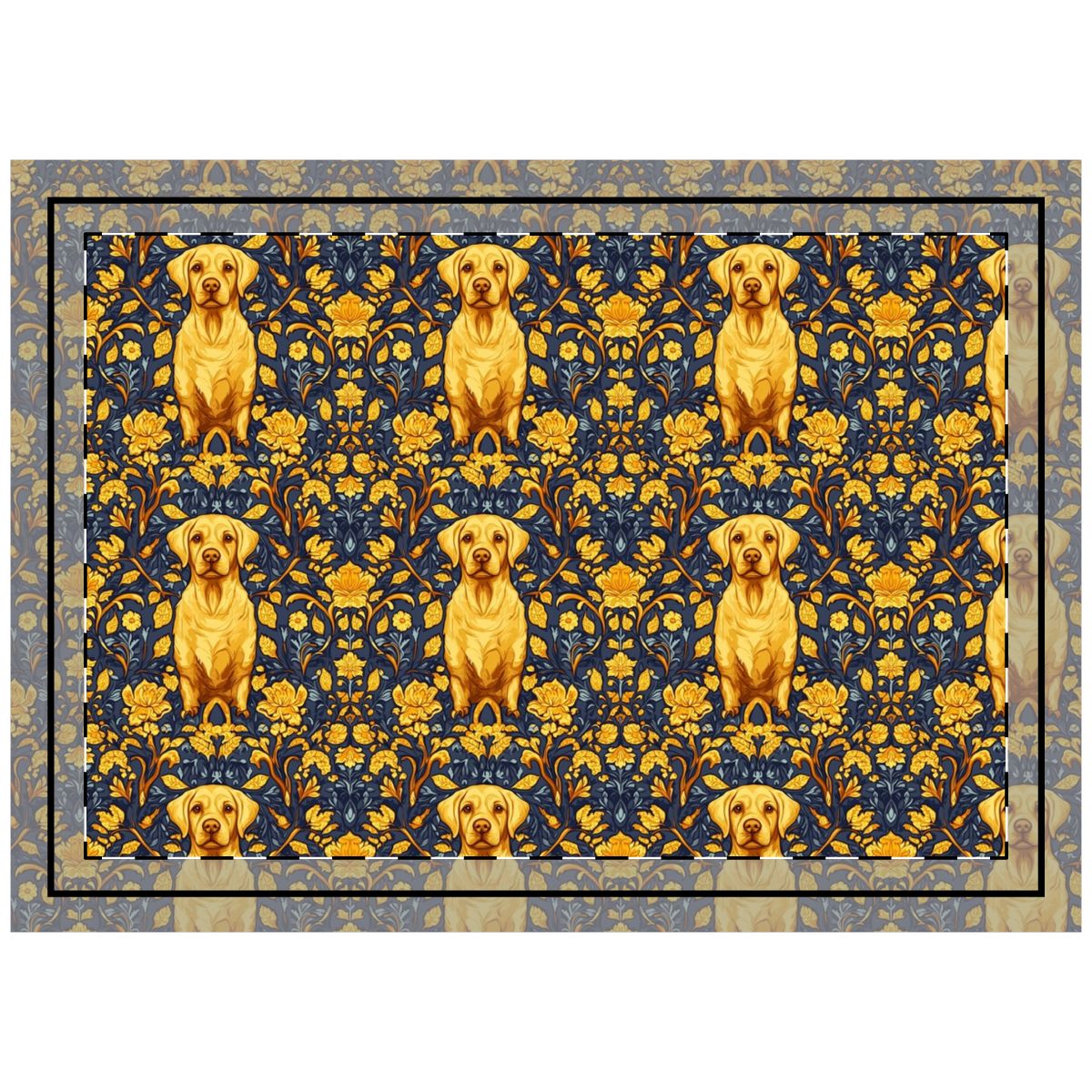 Golden Tapestry Labs Throw Pillow