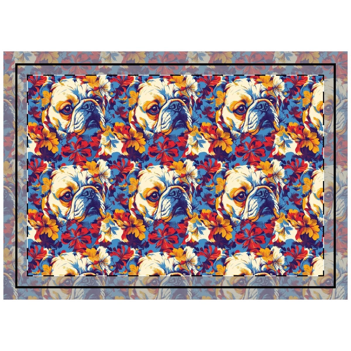 Hawaiian Holiday Bulldogs Throw Pillow