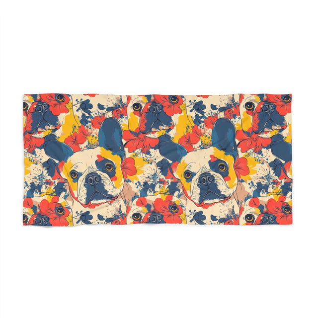 Hibiscus Haven Frenchies Beach Towel