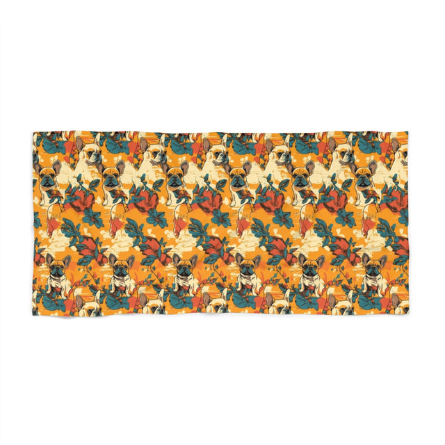 Hibiscus Sunset Frenchies Beach Towel