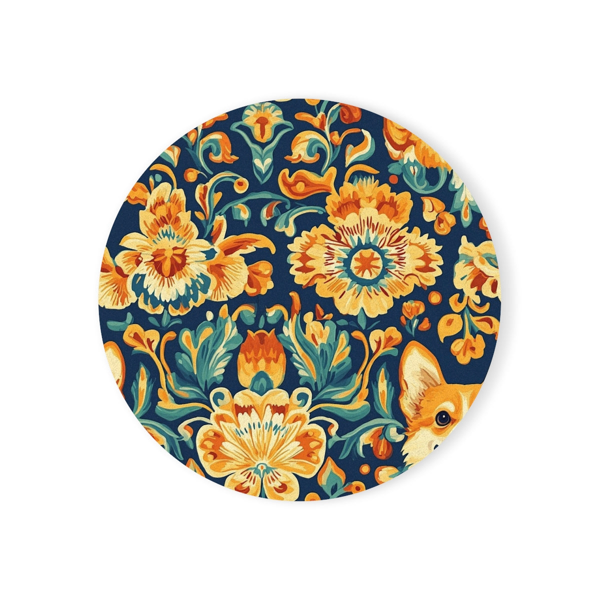 Imperial Brocade Corgis Coasters