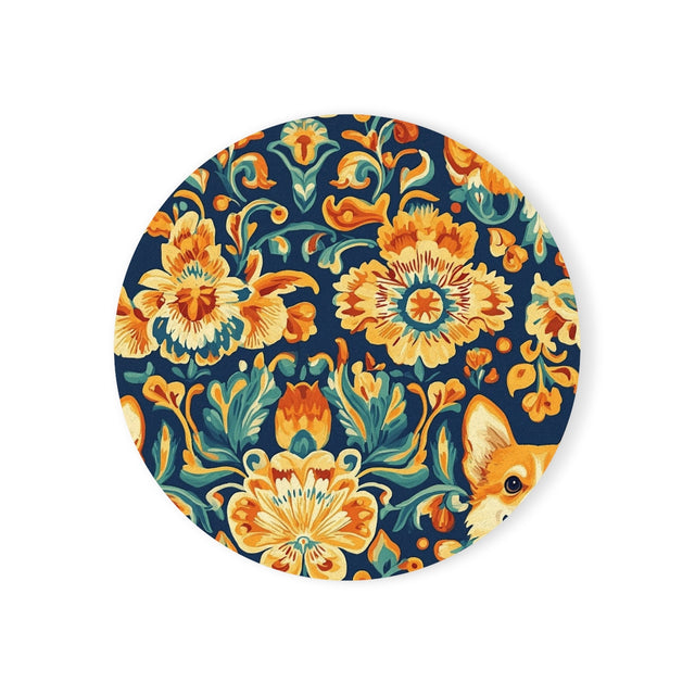 Imperial Brocade Corgis Coasters