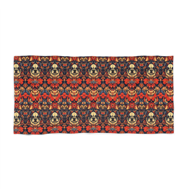 Imperial Garden Frenchies Beach Towel