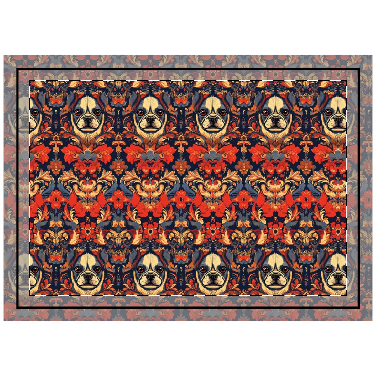 Imperial Garden Frenchies Throw Pillow