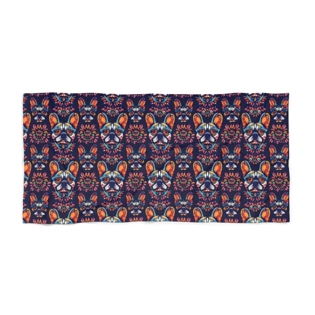 Kaleidoscope Frenchie Dreams Beach Towel