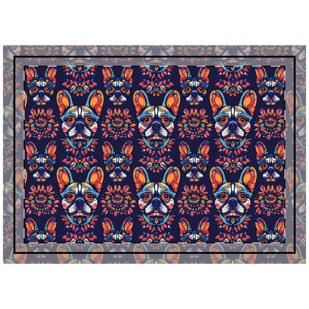 Kaleidoscope Frenchie Dreams Throw Pillow