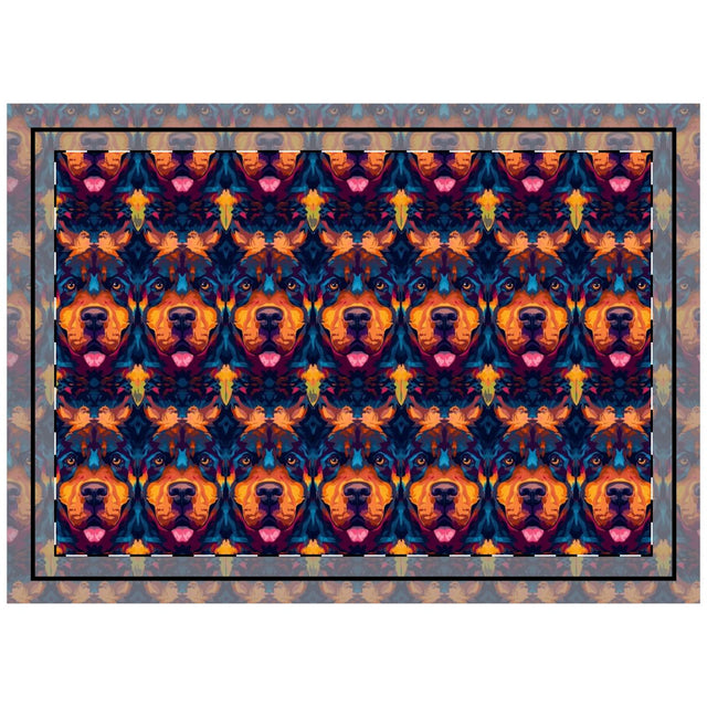 Kaleidoscope Rottweiler Dreams Throw Pillow