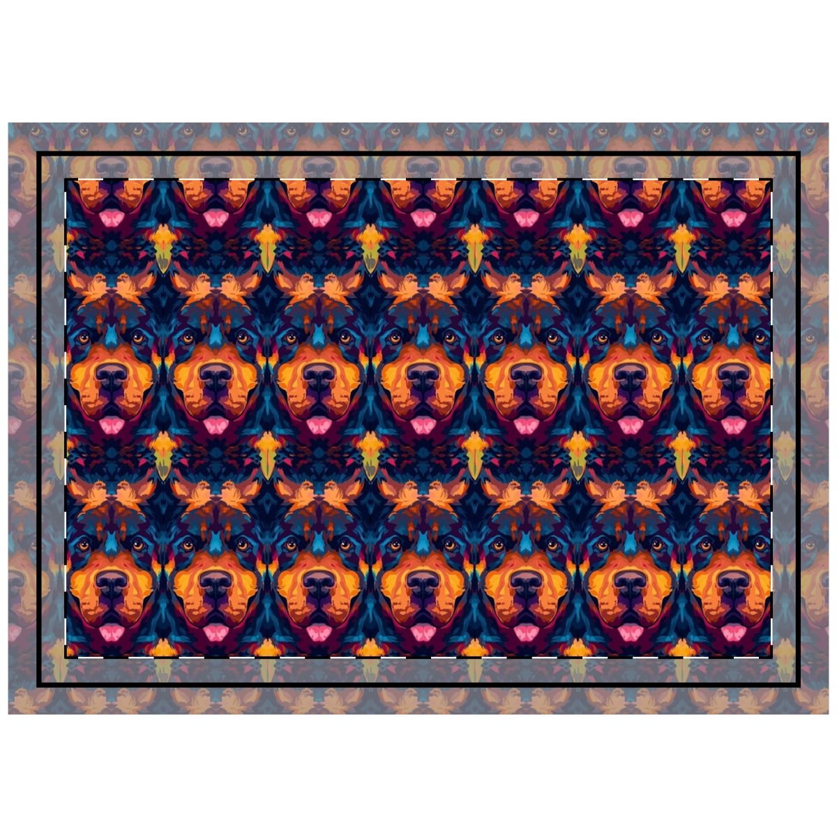 Kaleidoscope Rottweiler Dreams Throw Pillow