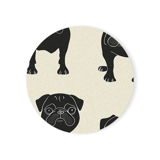 Linocut Pug Society Coasters