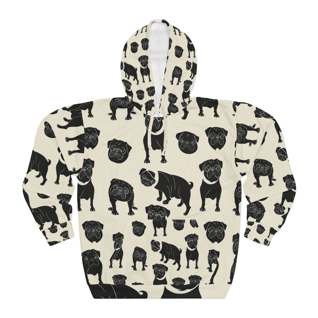 Linocut Pug Society Hoodie