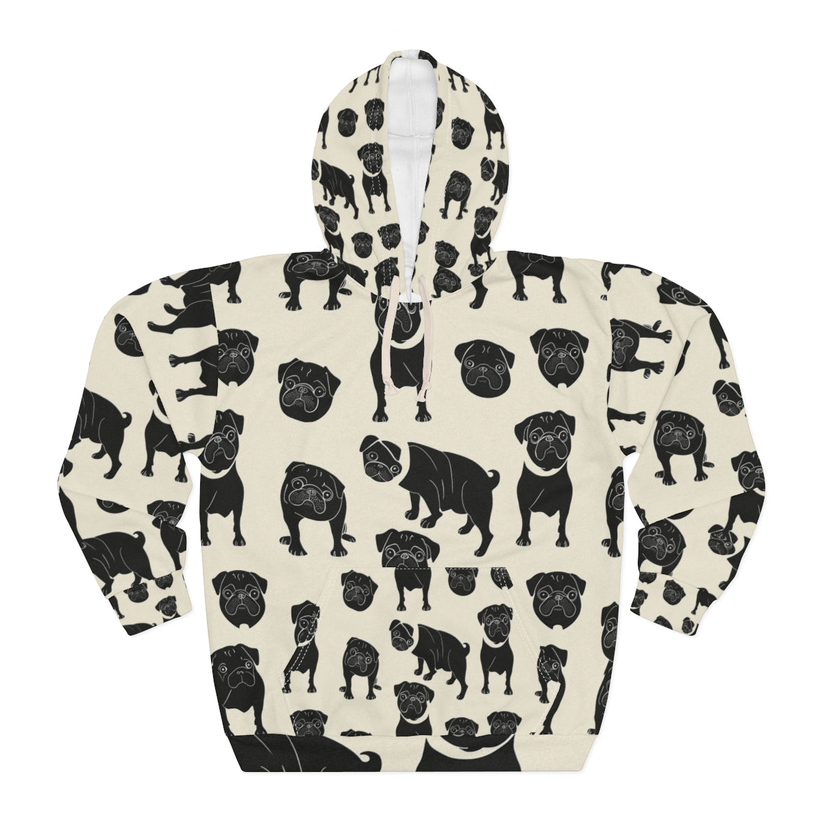 Linocut Pug Society Hoodie