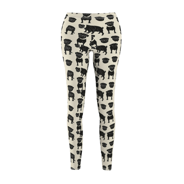 Linocut Pug Society Leggings