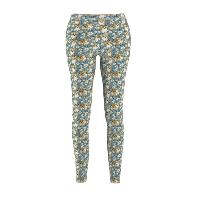 Meadow Bloom Corgis Leggings