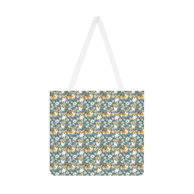 Meadow Bloom Corgis Tote Bag