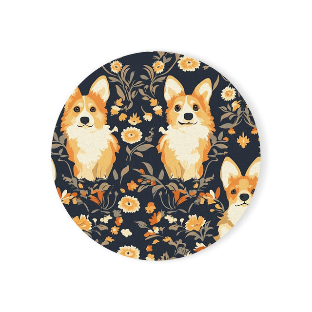 Midnight Autumn Corgis Coasters