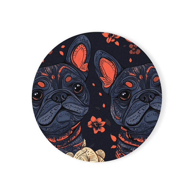 Midnight Bloom Frenchies Coasters