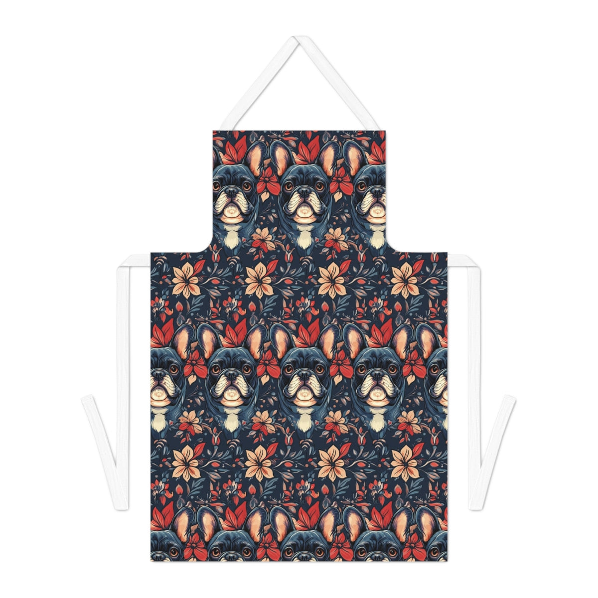 Midnight Blooms French Bulldog Apron