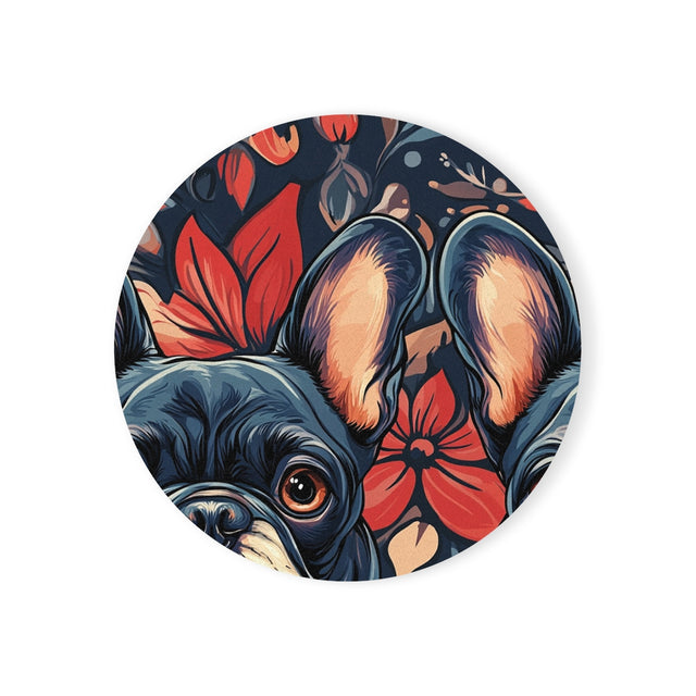 Midnight Blooms French Bulldog Coasters